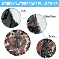 Sacred Heritage Spare Tire Cover African Abstract Baobab Tree, Ethnic Symbols, and Red-Black Pattern - Wonder Print Shop