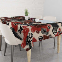Sacred Heritage Tablecloth African Abstract Baobab Tree, Ethnic Symbols, and Red-Black Pattern - Wonder Print Shop