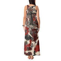 Sacred Heritage Tank Maxi Dress African Abstract Baobab Tree, Ethnic Symbols, and Red-Black Pattern - Wonder Print Shop