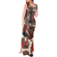 Sacred Heritage Tank Maxi Dress African Abstract Baobab Tree, Ethnic Symbols, and Red-Black Pattern - Wonder Print Shop