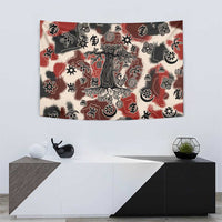 Sacred Heritage Tapestry African Abstract Baobab Tree, Ethnic Symbols, and Red-Black Pattern - Wonder Print Shop