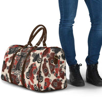 Sacred Heritage Travel Bag African Abstract Baobab Tree, Ethnic Symbols, and Red-Black Pattern - Wonder Print Shop