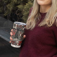 Sacred Heritage Tumbler Cup African Abstract Baobab Tree, Ethnic Symbols, and Red-Black Pattern - Wonder Print Shop