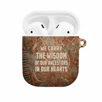 We Carry The Wisdom AirPods Case African Ancient Symbols, Earthy Tones, and Ancestral Wisdom Quote - undefined