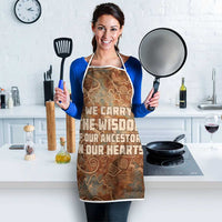 We Carry The Wisdom Apron African Ancient Symbols, Earthy Tones, and Ancestral Wisdom Quote - Wonder Print Shop