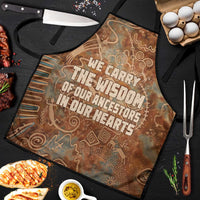 We Carry The Wisdom Apron African Ancient Symbols, Earthy Tones, and Ancestral Wisdom Quote - Wonder Print Shop