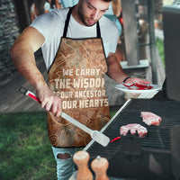 We Carry The Wisdom Apron African Ancient Symbols, Earthy Tones, and Ancestral Wisdom Quote - Wonder Print Shop