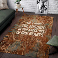 We Carry The Wisdom Area Rug African Ancient Symbols, Earthy Tones, and Ancestral Wisdom Quote - Wonder Print Shop