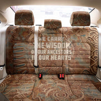 We Carry The Wisdom Back Car Seat Cover African Ancient Symbols, Earthy Tones, and Ancestral Wisdom Quote - Wonder Print Shop