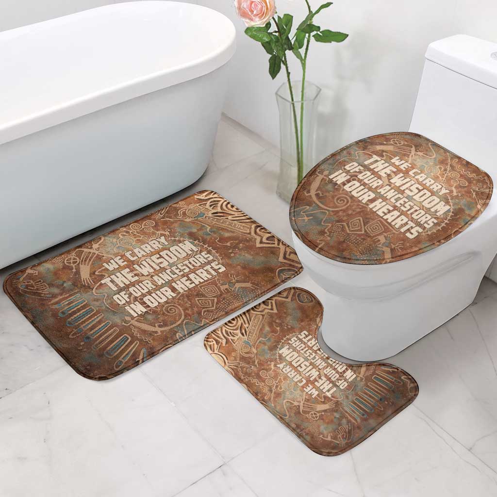 We Carry The Wisdom Bathroom Set African Ancient Symbols, Earthy Tones, and Ancestral Wisdom Quote - Wonder Print Shop