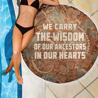 We Carry The Wisdom Beach Blanket African Ancient Symbols, Earthy Tones, and Ancestral Wisdom Quote - Wonder Print Shop