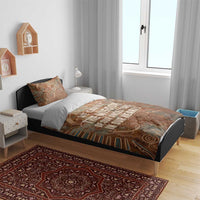 We Carry The Wisdom Bedding Set African Ancient Symbols, Earthy Tones, and Ancestral Wisdom Quote - Wonder Print Shop