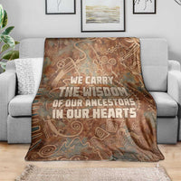 We Carry The Wisdom Blanket African Ancient Symbols, Earthy Tones, and Ancestral Wisdom Quote - Wonder Print Shop
