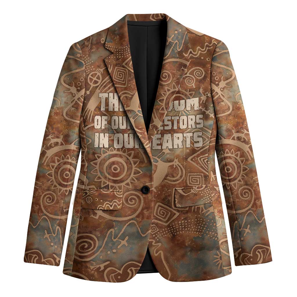 We Carry The Wisdom Blazer African Ancient Symbols, Earthy Tones, and Ancestral Wisdom Quote - Wonder Print Shop