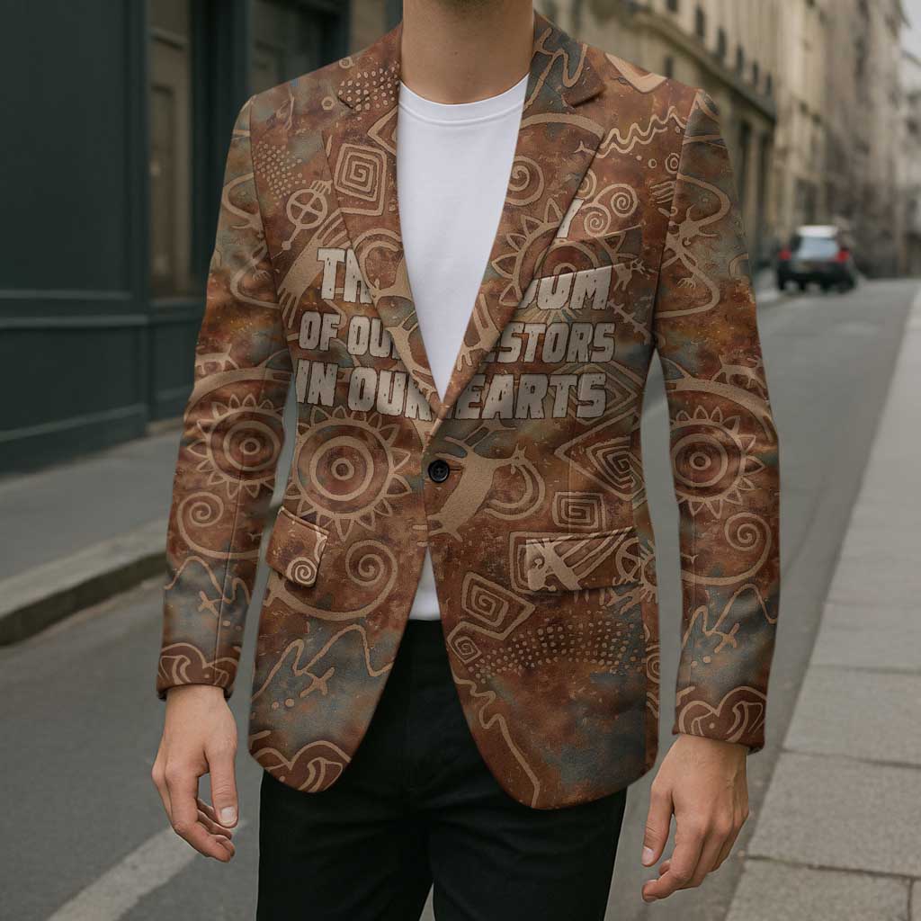 We Carry The Wisdom Blazer African Ancient Symbols, Earthy Tones, and Ancestral Wisdom Quote - Wonder Print Shop
