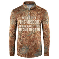 We Carry The Wisdom Button Sweatshirt African Ancient Symbols, Earthy Tones, and Ancestral Wisdom Quote - Wonder Print Shop