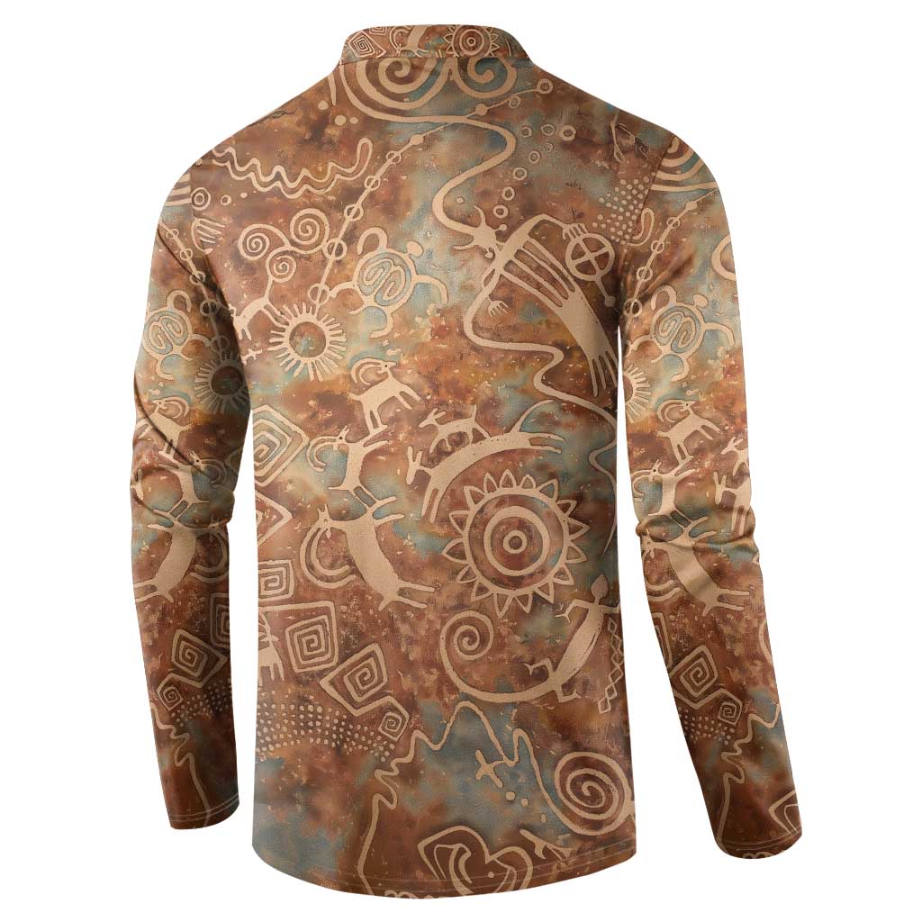 We Carry The Wisdom Button Sweatshirt African Ancient Symbols, Earthy Tones, and Ancestral Wisdom Quote - Wonder Print Shop