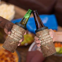 We Carry The Wisdom 4 in 1 Can Cooler Tumbler African Ancient Symbols, Earthy Tones, and Ancestral Wisdom Quote - Wonder Print Shop