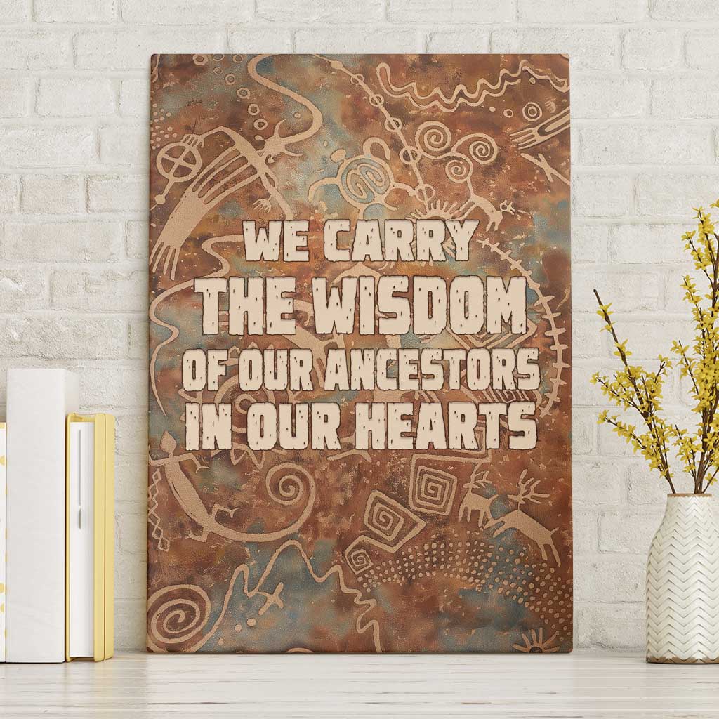 We Carry The Wisdom Canvas Wall Art African Ancient Symbols, Earthy Tones, and Ancestral Wisdom Quote - Wonder Print Shop