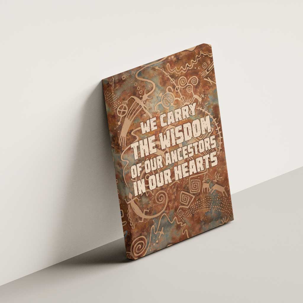 We Carry The Wisdom Canvas Wall Art African Ancient Symbols, Earthy Tones, and Ancestral Wisdom Quote - Wonder Print Shop