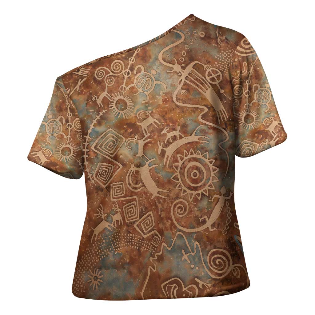 We Carry The Wisdom Cross Shoulder Shirt African Ancient Symbols, Earthy Tones, and Ancestral Wisdom Quote - Wonder Print Shop