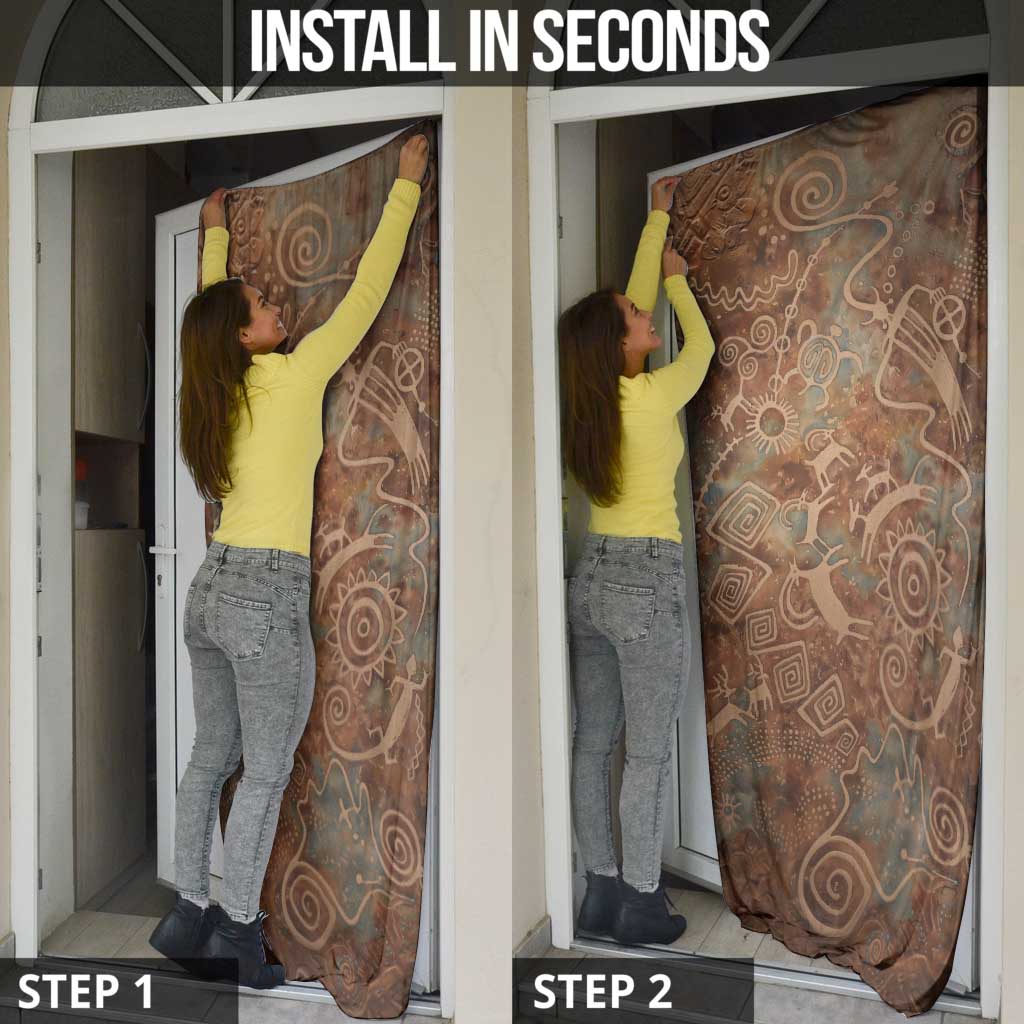 We Carry The Wisdom Door Cover African Ancient Symbols, Earthy Tones, and Ancestral Wisdom Quote - undefined