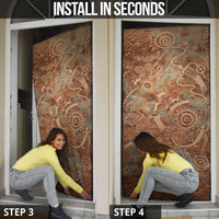 We Carry The Wisdom Door Cover African Ancient Symbols, Earthy Tones, and Ancestral Wisdom Quote - undefined