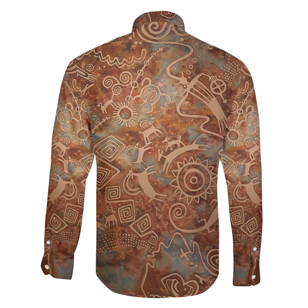 We Carry The Wisdom Family Matching Long Sleeve Bodycon Dress and Hawaiian Shirt African Ancient Symbols, Earthy Tones, and Ancestral Wisdom Quote - Wonder Print Shop