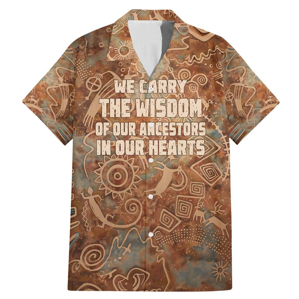 We Carry The Wisdom Family Matching Mermaid Dress and Hawaiian Shirt African Ancient Symbols, Earthy Tones, and Ancestral Wisdom Quote - Wonder Print Shop