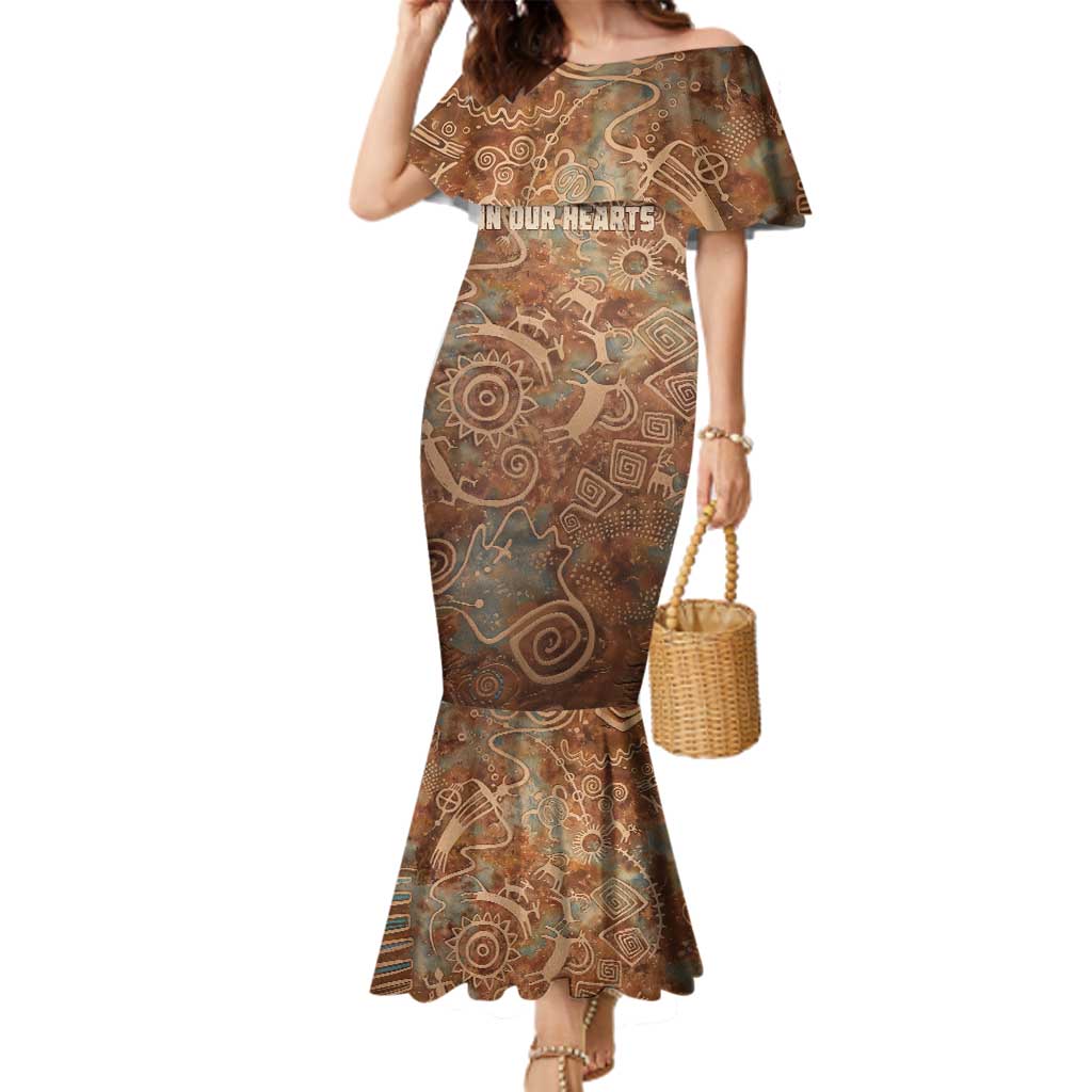 We Carry The Wisdom Family Matching Mermaid Dress and Hawaiian Shirt African Ancient Symbols, Earthy Tones, and Ancestral Wisdom Quote - Wonder Print Shop