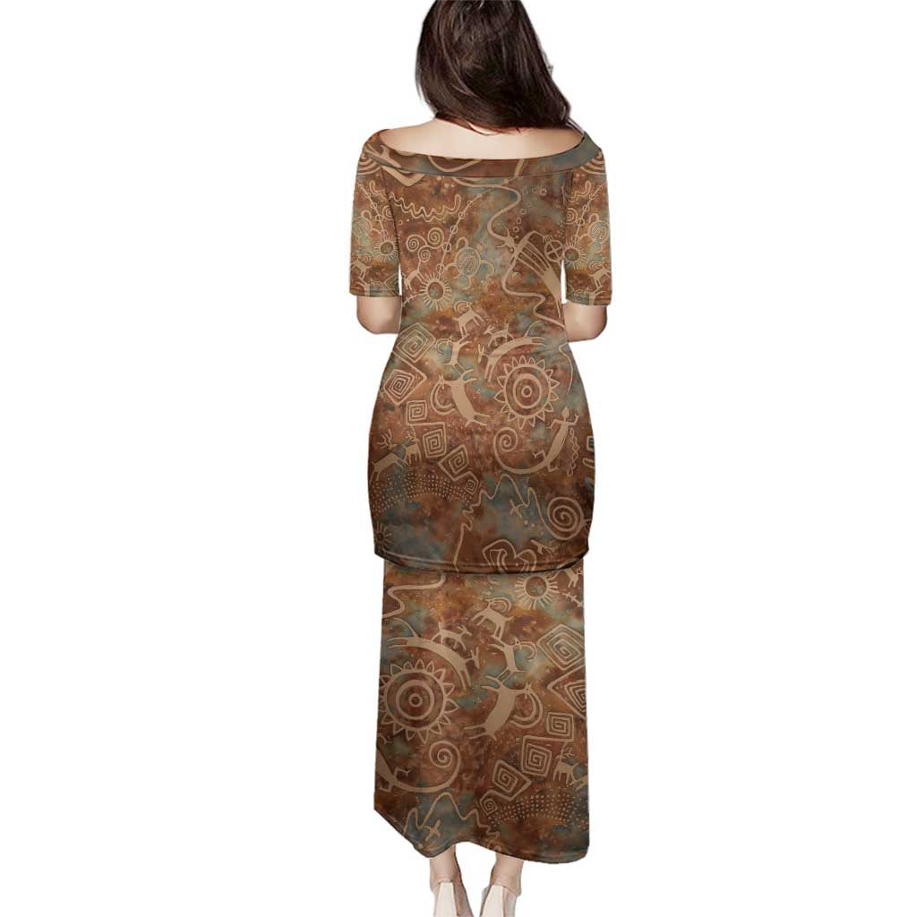 We Carry The Wisdom Family Matching Puletasi and Hawaiian Shirt African Ancient Symbols, Earthy Tones, and Ancestral Wisdom Quote - Wonder Print Shop