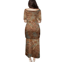 We Carry The Wisdom Family Matching Puletasi and Hawaiian Shirt African Ancient Symbols, Earthy Tones, and Ancestral Wisdom Quote - Wonder Print Shop