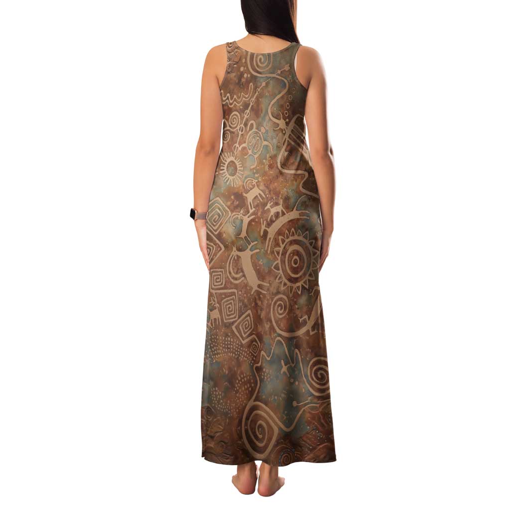 We Carry The Wisdom Family Matching Tank Maxi Dress and Hawaiian Shirt African Ancient Symbols, Earthy Tones, and Ancestral Wisdom Quote - Wonder Print Shop