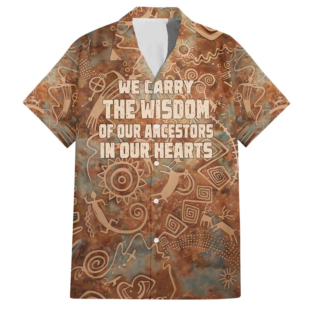 We Carry The Wisdom Hawaiian Shirt African Ancient Symbols, Earthy Tones, and Ancestral Wisdom Quote - Wonder Print Shop