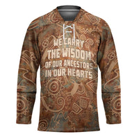 We Carry The Wisdom Hockey Jersey African Ancient Symbols, Earthy Tones, and Ancestral Wisdom Quote - Wonder Print Shop