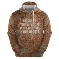 We Carry The Wisdom Hoodie African Ancient Symbols, Earthy Tones, and Ancestral Wisdom Quote - Wonder Print Shop