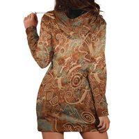 We Carry The Wisdom Hoodie Dress African Ancient Symbols, Earthy Tones, and Ancestral Wisdom Quote - Wonder Print Shop