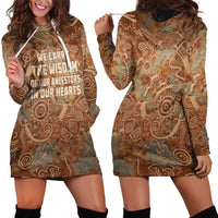We Carry The Wisdom Hoodie Dress African Ancient Symbols, Earthy Tones, and Ancestral Wisdom Quote - Wonder Print Shop