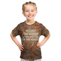 We Carry The Wisdom Kid T Shirt African Ancient Symbols, Earthy Tones, and Ancestral Wisdom Quote - Wonder Print Shop