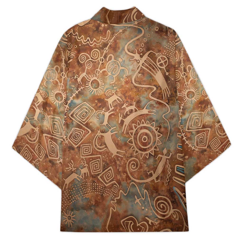 We Carry The Wisdom Kimono African Ancient Symbols, Earthy Tones, and Ancestral Wisdom Quote - Wonder Print Shop
