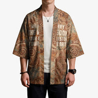 We Carry The Wisdom Kimono African Ancient Symbols, Earthy Tones, and Ancestral Wisdom Quote - Wonder Print Shop