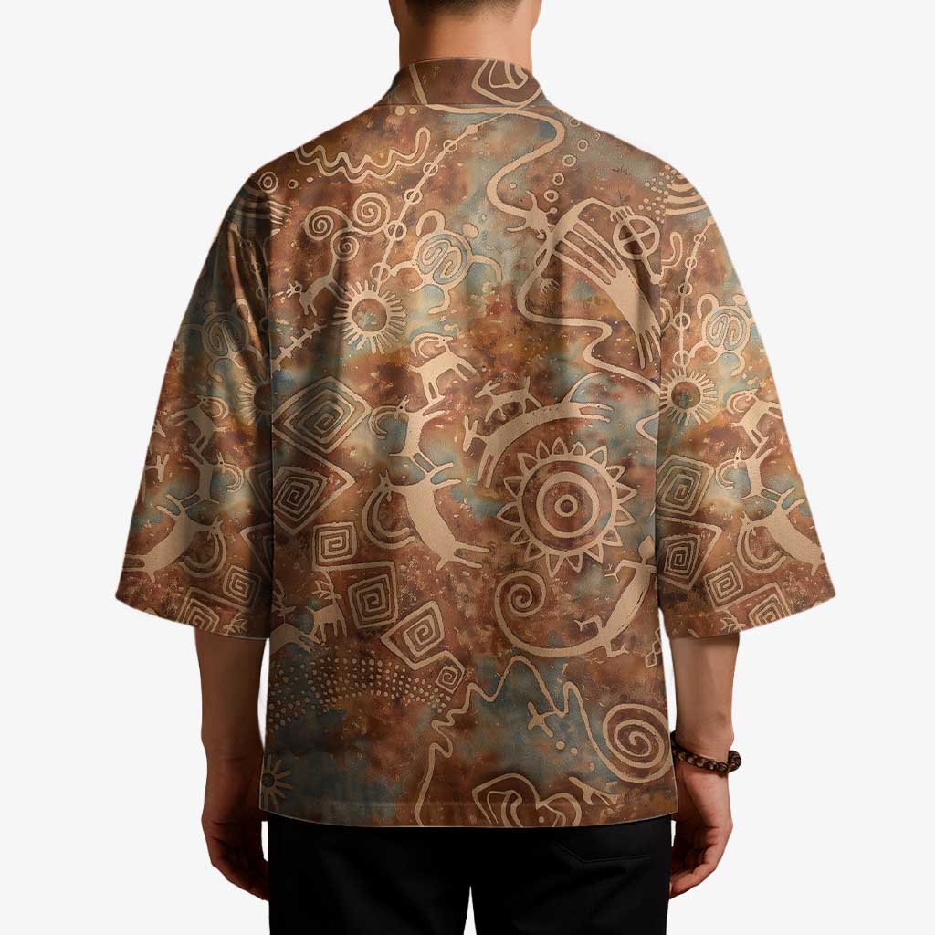 We Carry The Wisdom Kimono African Ancient Symbols, Earthy Tones, and Ancestral Wisdom Quote - Wonder Print Shop