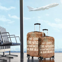 We Carry The Wisdom Luggage Cover African Ancient Symbols, Earthy Tones, and Ancestral Wisdom Quote - Wonder Print Shop