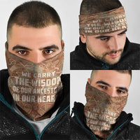 We Carry The Wisdom Neck Gaiter African Ancient Symbols, Earthy Tones, and Ancestral Wisdom Quote - Wonder Print Shop