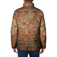 We Carry The Wisdom Padded Jacket African Ancient Symbols, Earthy Tones, and Ancestral Wisdom Quote - Wonder Print Shop