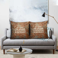 We Carry The Wisdom Pillow Cover African Ancient Symbols, Earthy Tones, and Ancestral Wisdom Quote - Wonder Print Shop