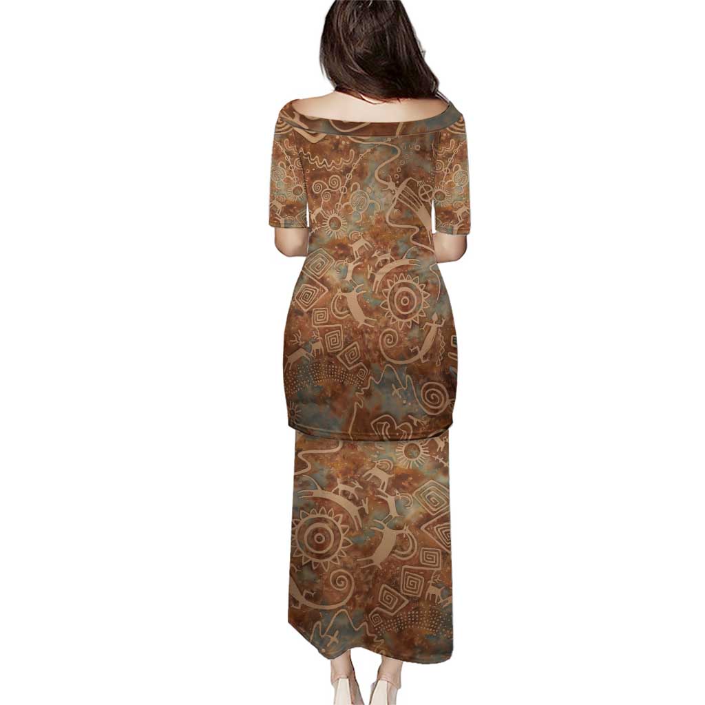 We Carry The Wisdom Puletasi African Ancient Symbols, Earthy Tones, and Ancestral Wisdom Quote - Wonder Print Shop