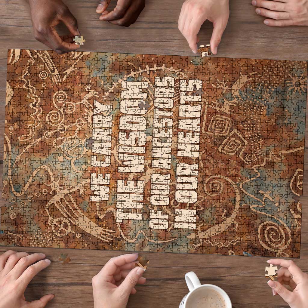 We Carry The Wisdom Puzzle African Ancient Symbols, Earthy Tones, and Ancestral Wisdom Quote - Wonder Print Shop