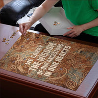 We Carry The Wisdom Puzzle African Ancient Symbols, Earthy Tones, and Ancestral Wisdom Quote - Wonder Print Shop