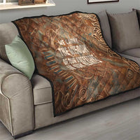 We Carry The Wisdom Quilt African Ancient Symbols, Earthy Tones, and Ancestral Wisdom Quote - Wonder Print Shop